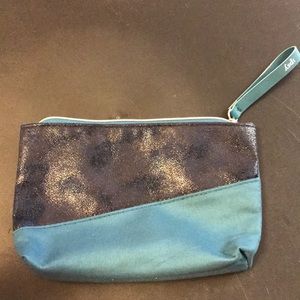 Ipsy faux leather and cloth makeup bag